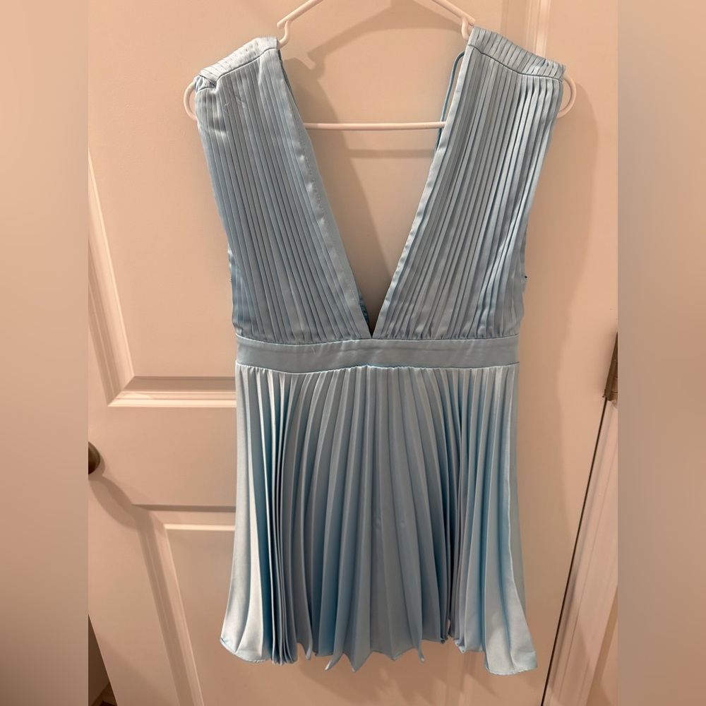 Abercrombie & Fitch Sky Blue Pleated Backless Dress
